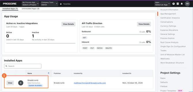 procore-2.9.0-step1-app-management